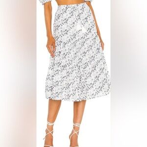 NWT CLEOBELLA Chelsea Midi Skirt In White Killarney print M
